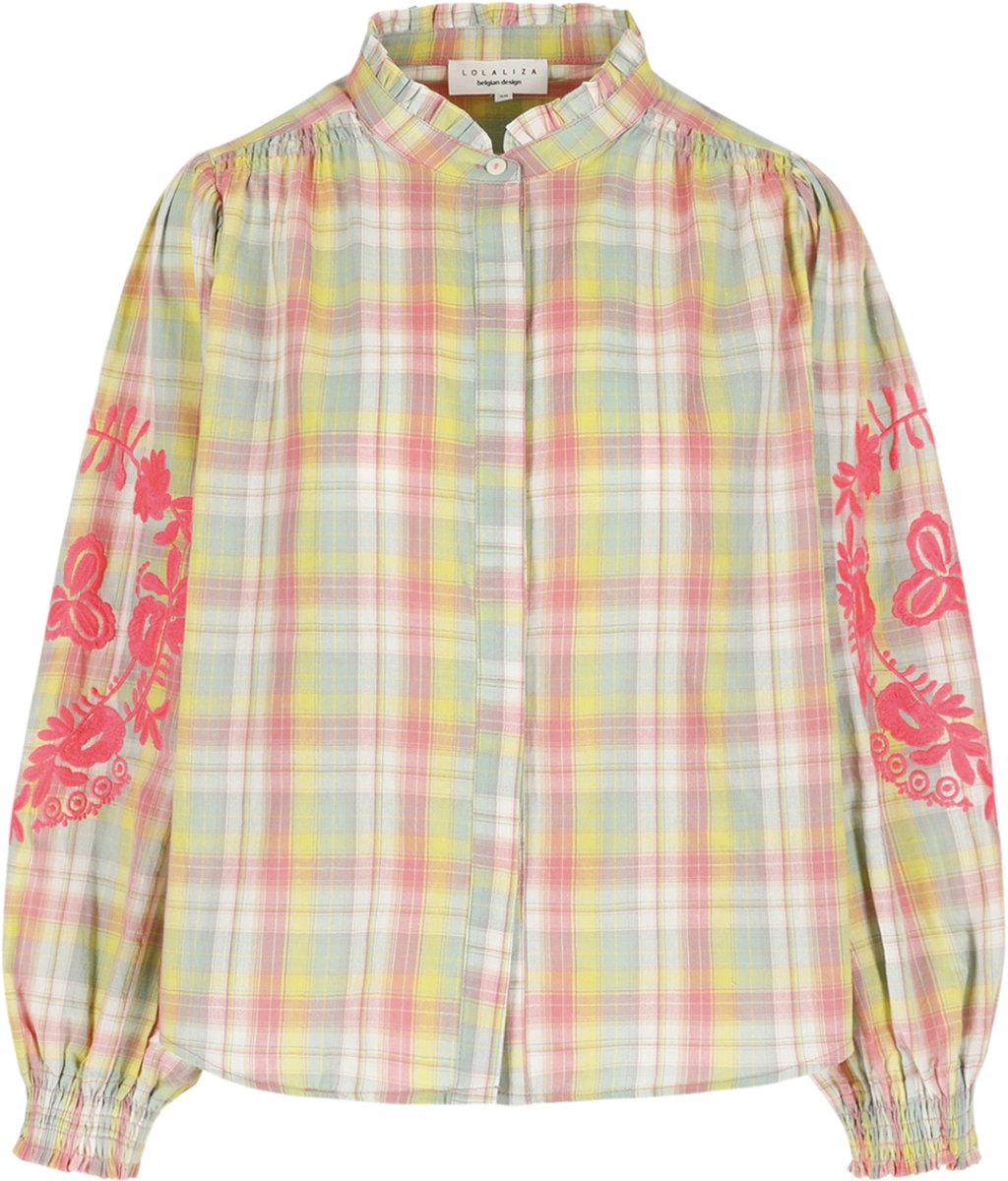 LolaLiza Blouse C Klair 05703034 2542 Light Khaki/fluo Dames Maat - W48