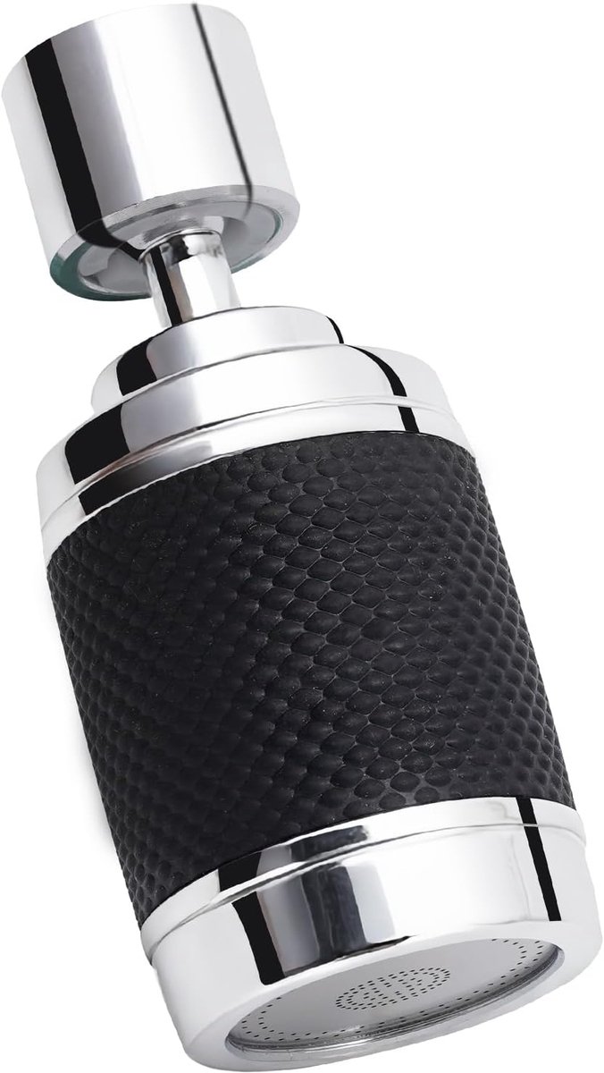 360° Draaibare Keukenkraan Mondstuk Met Filter - Hogedruk Waterbesparende Kraan Verlenger - Belmodus - 3 Spuitstanden (Zwart)