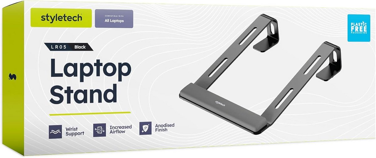 Ergonomische Laptop Standaard met Polssteun - Aluminium Ventilatie Verhoger
