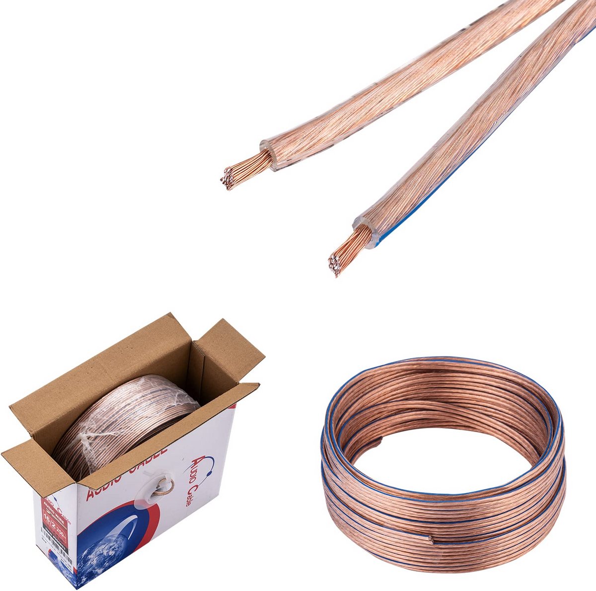 Luidsprekerkabel 14 AWG, 2-aderig, 250ft – Geschikt voor Auto en Thuis Audio Systemen