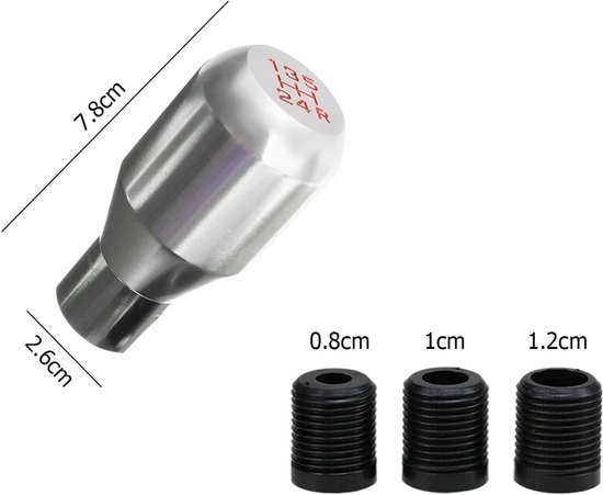 Universele Versnellingspookknop Aluminiumlegering Handgeschakeld 5 Versnellingen Inclusief Adapters van universele — afbeelding 5