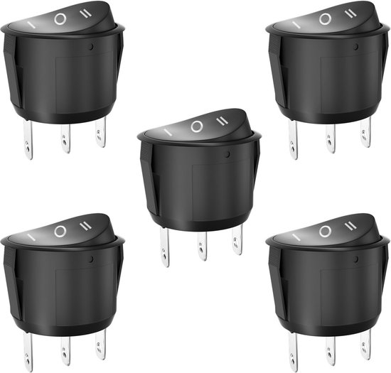5x Heschen Miniatur-Kippschalter MTS-123 – (ON)-OFF-(ON), SPDT, 3-polig, 2A/ 250V, 5A/120V, 5,8 Mm Bohrung Kippschalter MTS-123 5 Stück