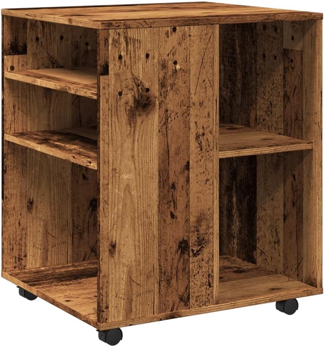 Verrijdbare Archiefkast met 3 Lades voor onder het Bureau - Houten Opbergkast op Wielen