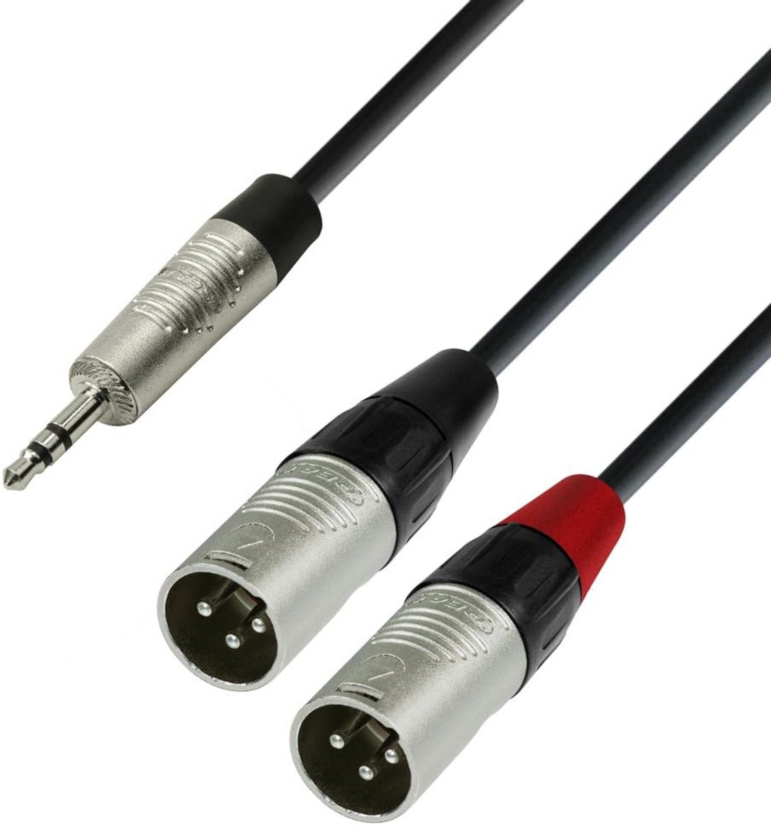 XLR naar Minijack TRS Y-Kabel 2x XLR Mannelijk naar 3.5mm Jack Stereo Kabel 3 meter