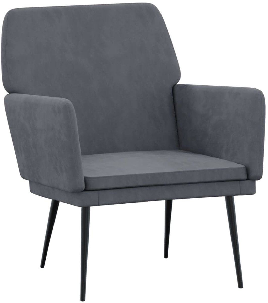 vidaXL Fauteuil - 62x79x79 - cm - fluweel - donkergrijs