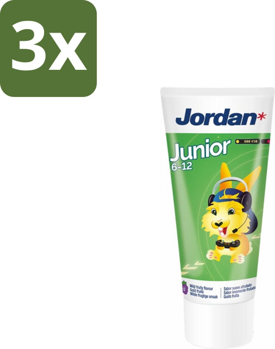 Jordan - Junior - Tandpasta - 6-12 jaar - 50 ml - Bulkverpakking - 3 stuks