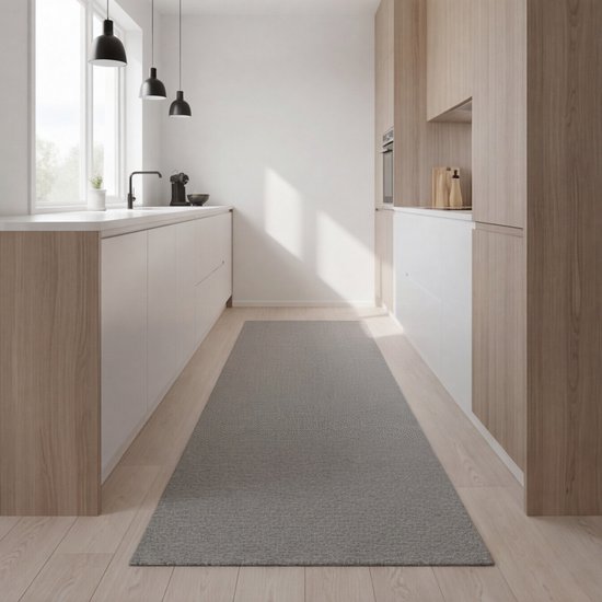 Tapis de couloir JYG - Tapis de cuisine - 100x180cm - STAR gris - 100cm de large - longueurs variables - antidérapant - tapis de couloir - tapis d'escalier facile d'entretien - tapis - sur mesure - tapis de couloir - tapis d'entrée - tapis de cuisine