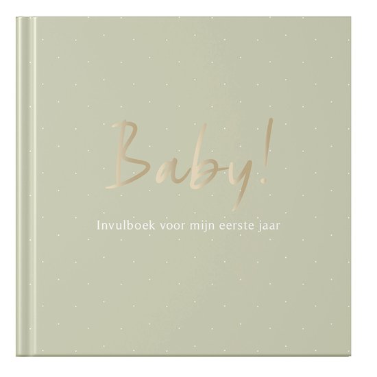 Fyllbooks - Baby Boek Mijn Eerste Jaar - Invulboek Baby - Pistache - Goudfolie - Geschikt voor alle Gezinssamenstellingen