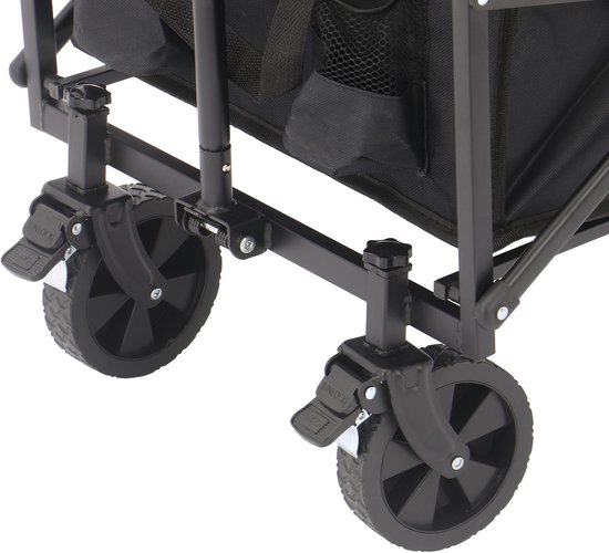 AXI SB120 Opvouwbare Bolderwagen - Zwart - Met Trekstang, Remmen en Hoes - 60 kg Draagvermogen - Eenvoudig mee te nemen - Metaal van Merkloos — afbeelding 2
