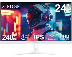 Wit Gaming Monitor 24 inch FHD 240Hz IPS 1ms met FreeSync, HDR10 en Verstelbare Standaard