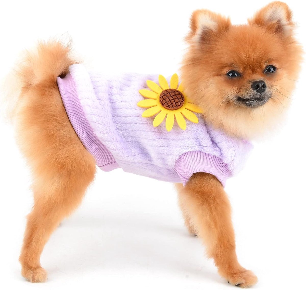 Huisdiertrui, met zonnebloem, gebreide trui, voor kleine honden en katten, gezellig zwart sweatshirt, warme winterjas, schattige kleding voor puppy‘s, yorkies en chihuahua's(Paars,L) — cadeau in Cadeau-ideeën - foto 6