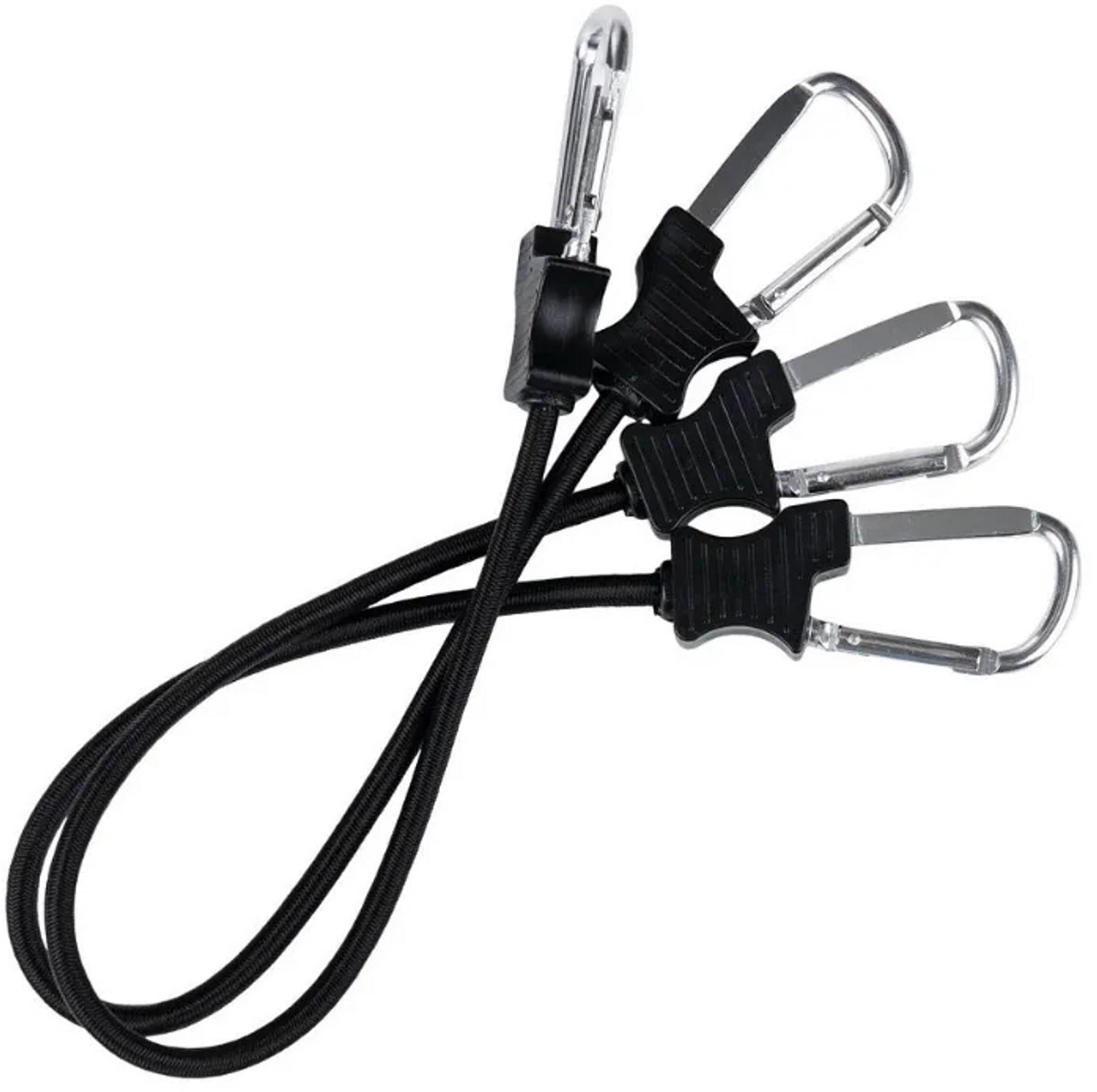 Spanelastiek - met karabijnhaken - 60 cm - zwart