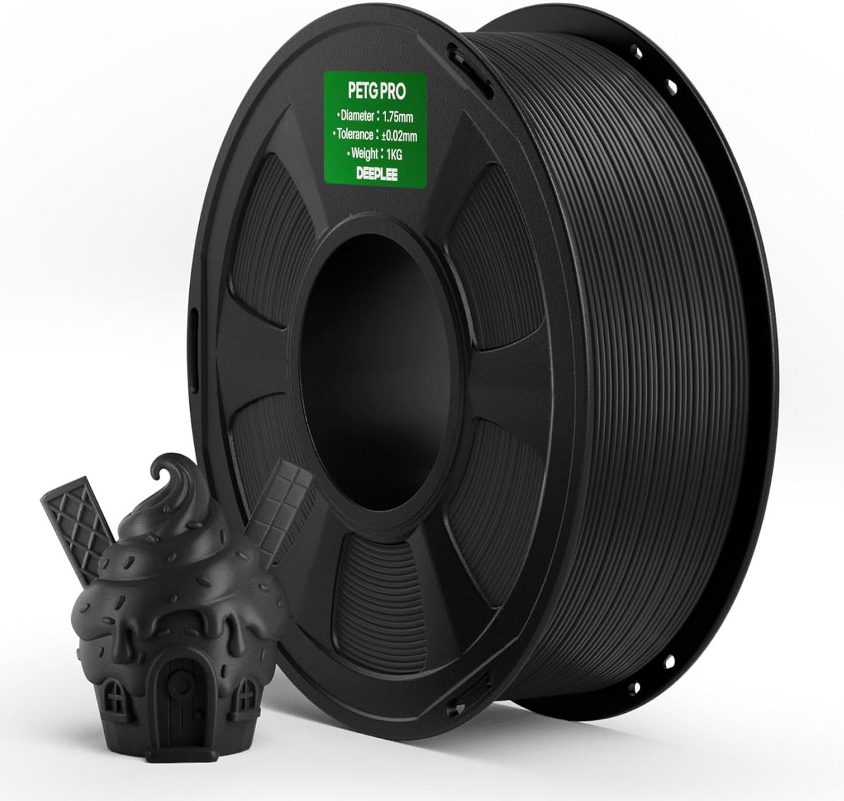 PETG Pro Filament Zwart 1.75mm 1kg Hoge Slagvastheid 3D Printer Materiaal