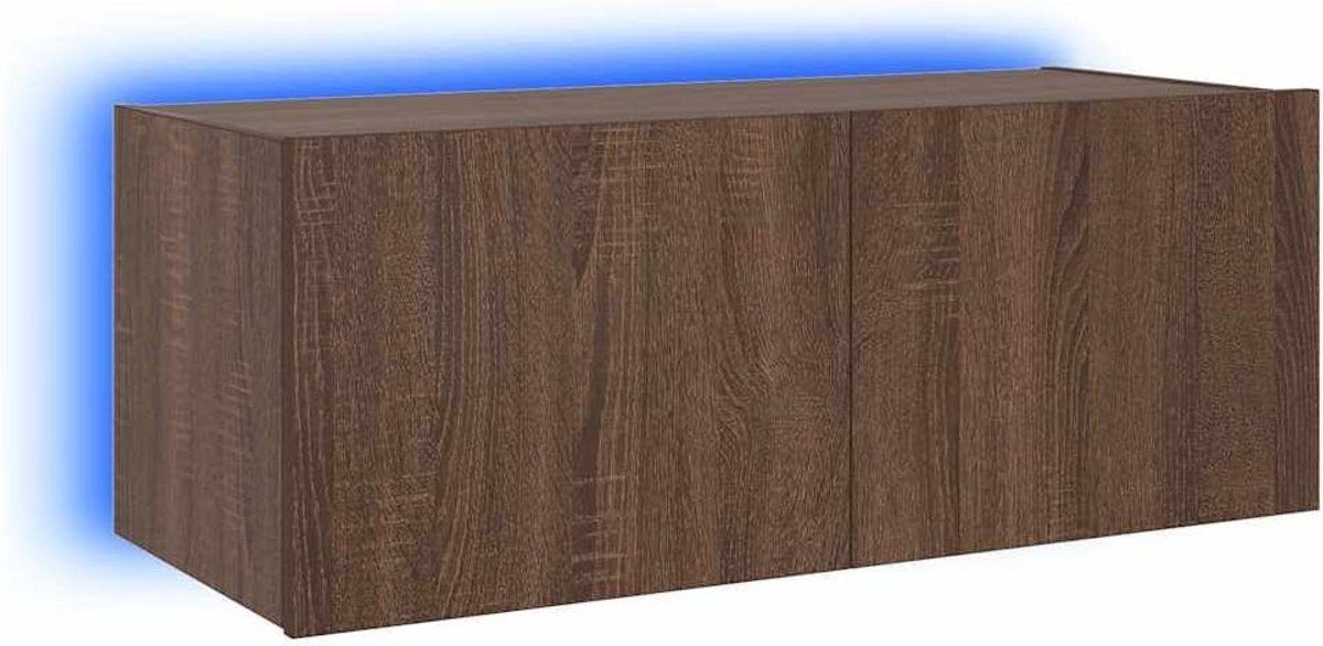 Zwevend TV Meubel met LED Verlichting - Wandkast voor Media en Accessoires