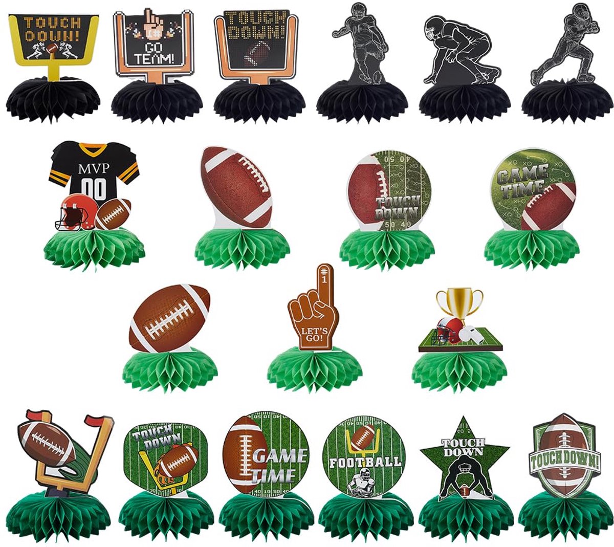 Voetbal Tafel Middenstuk Papier - Honingraat Centerpieces - Afmetingen 165 x 183 x 0,3 mm