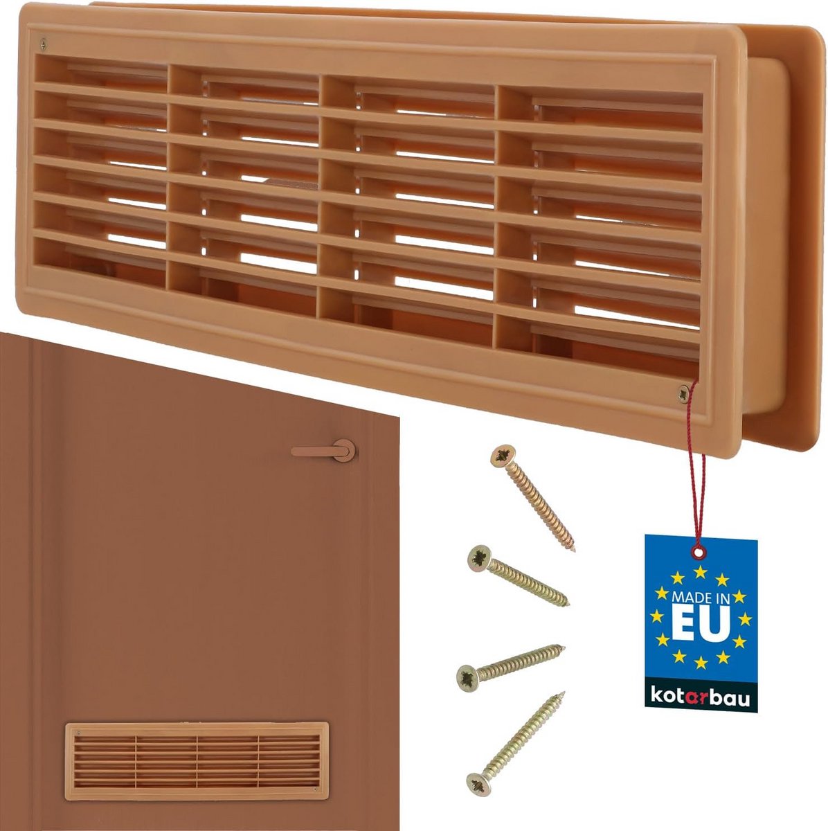 Ventilatierooster Kunststof Lichtbruin 13,5 x 48,8 cm Deurventilatie