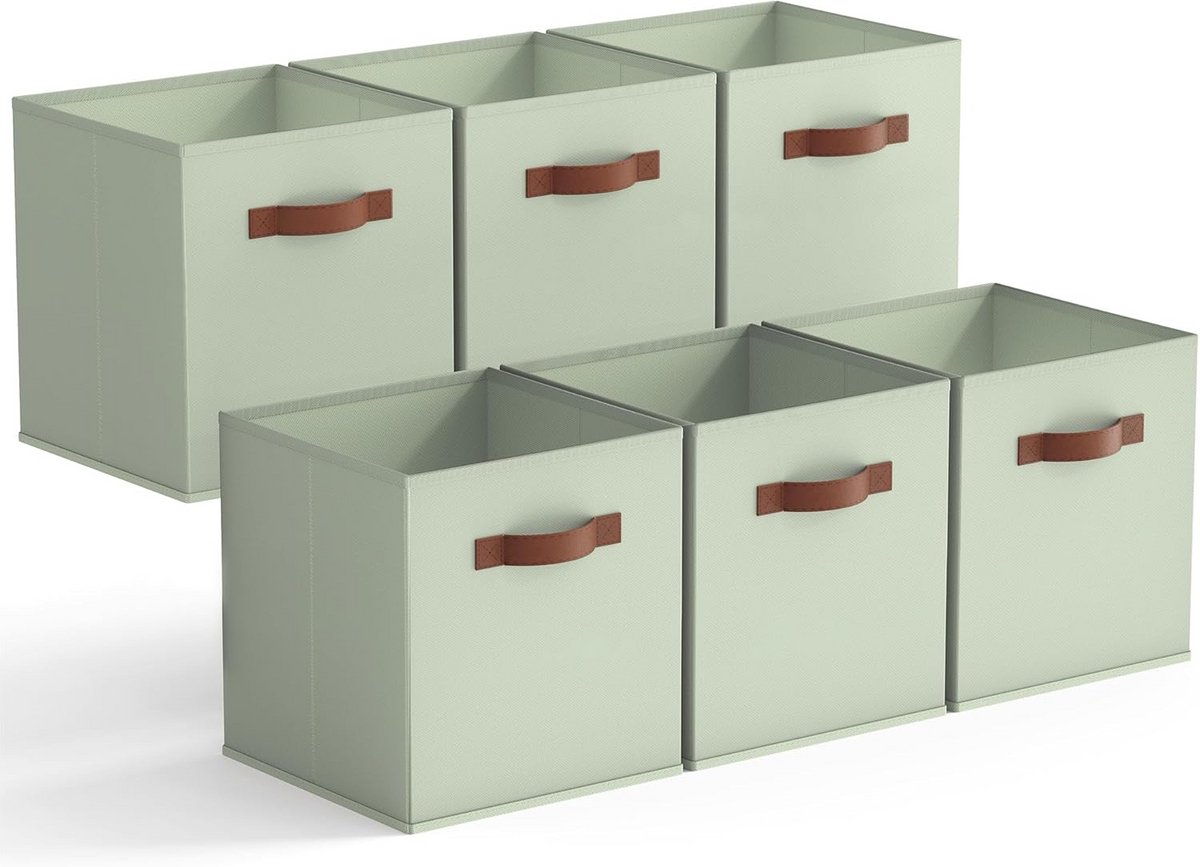 Opvouwbare Stoffen Opbergkubus met Hendel 33x33 cm Saliegroen