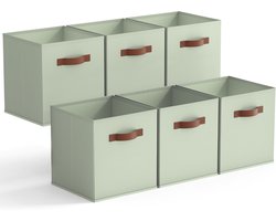 Opvouwbare Stoffen Opbergkubus met Hendel 33x33 cm Saliegroen