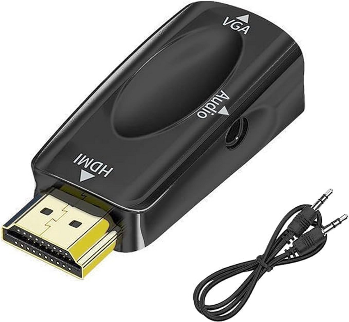 HDMI naar VGA Adapter met 3.5mm Audio-uitgang voor Laptops en PC