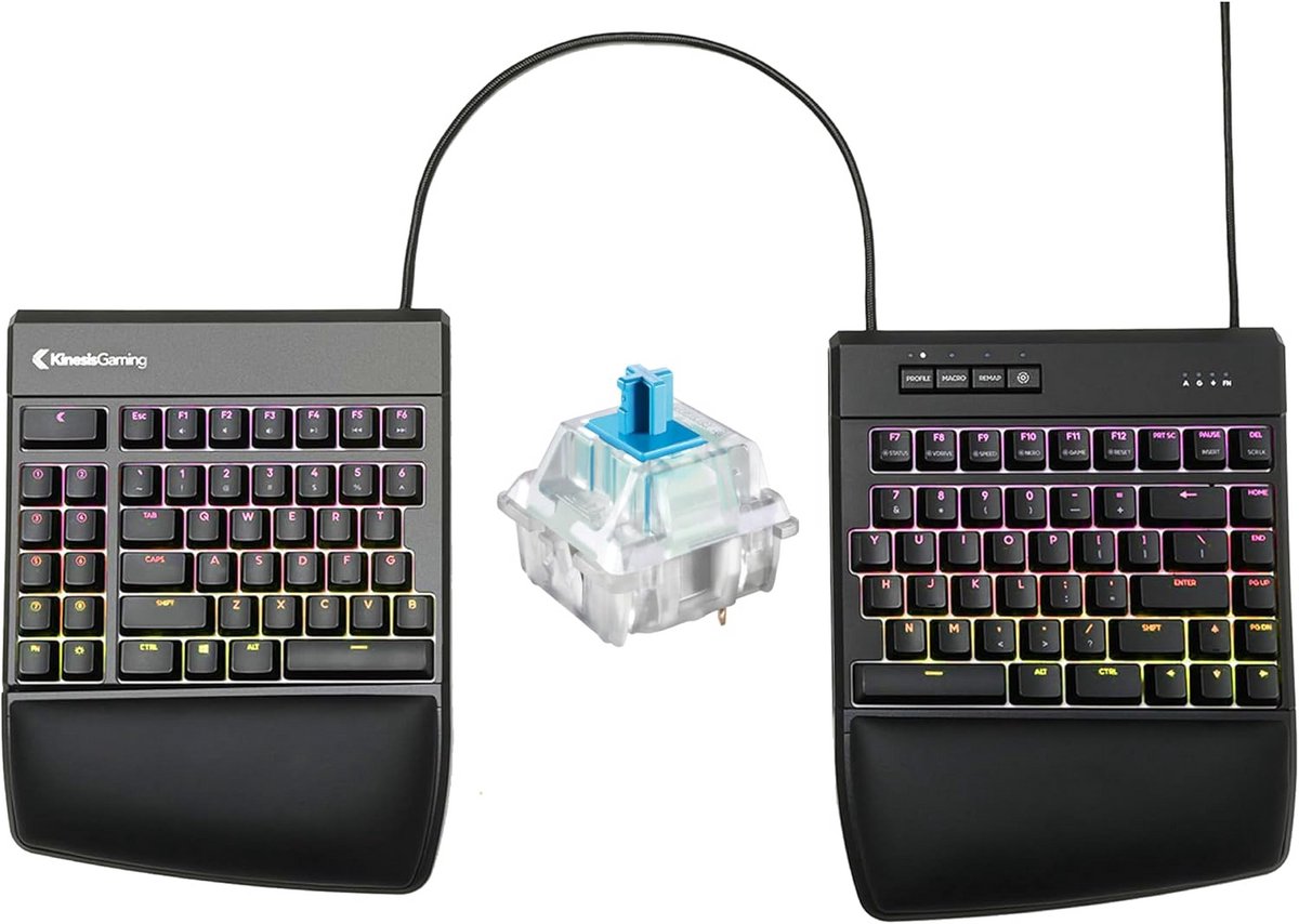 Gesplitst Mechanisch Gaming Toetsenbord met RGB Verlichting