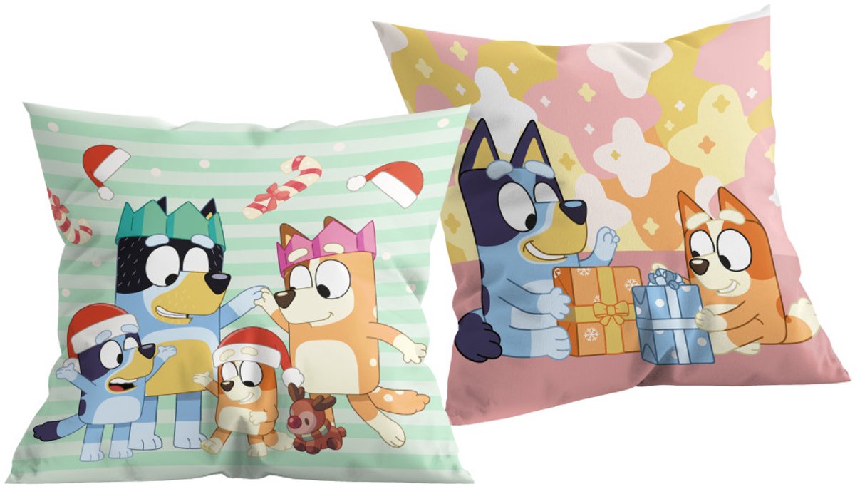 Bluey Winter kerstdecoratief kussen 45x45 cm
