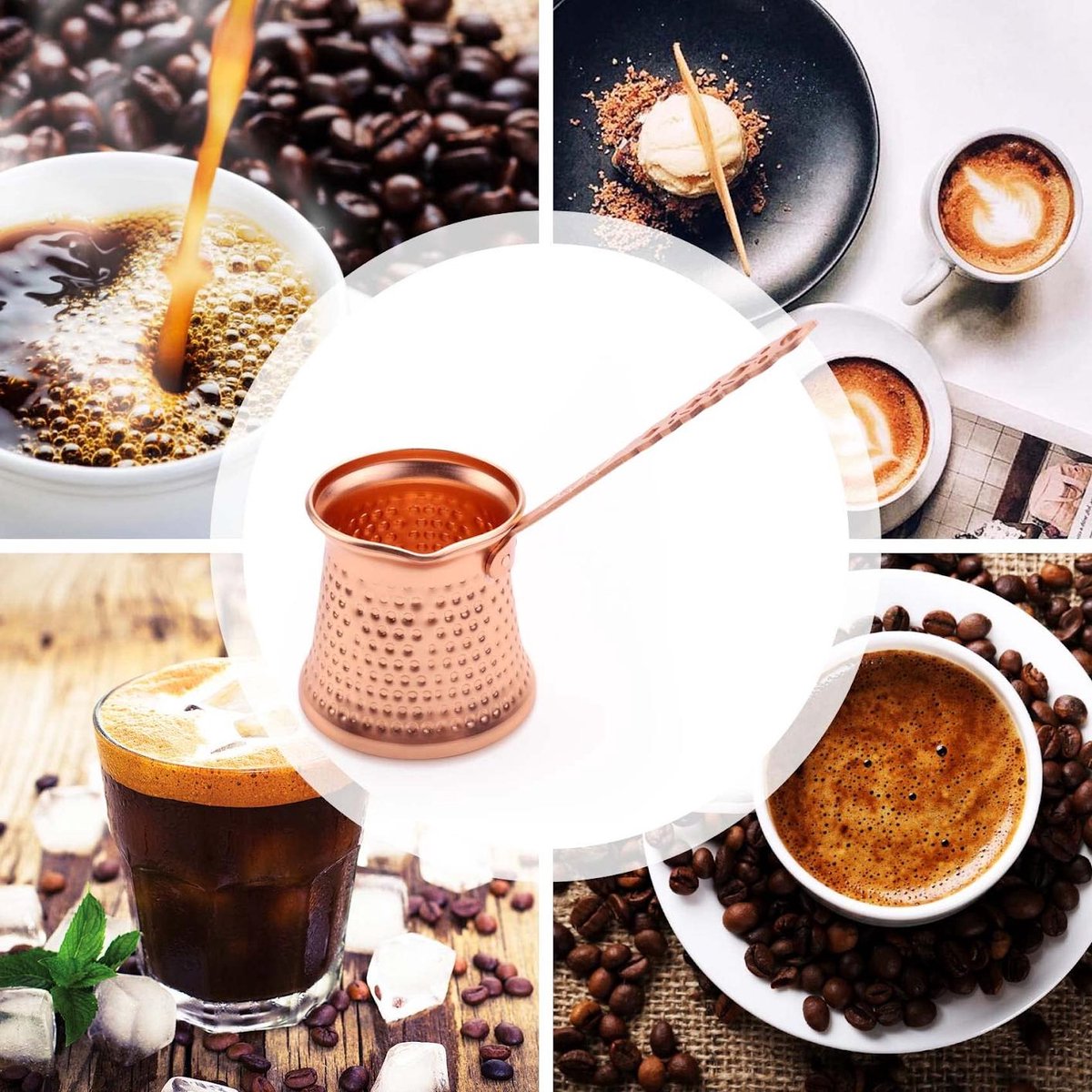 Elkuaie Melkkan - Melkopschuimkan - Voor Warme Melkpot En Frothing Cup - 320 Ml - Geschikt Voor 3–4 Personen Koper
