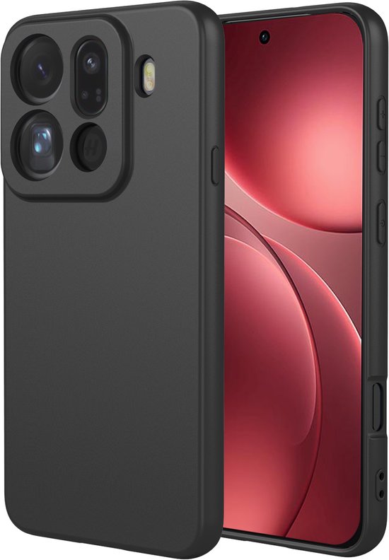 Housse MobyDefend - Compatible avec Oppo Find X9 Pro - Backcover Siliconen Mat - Zwart