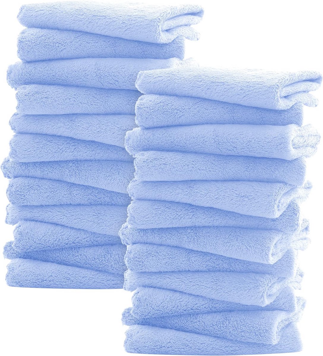Herbruikbare Babbendoekjes van Zachte Flanel - 12 Stuks Blauw