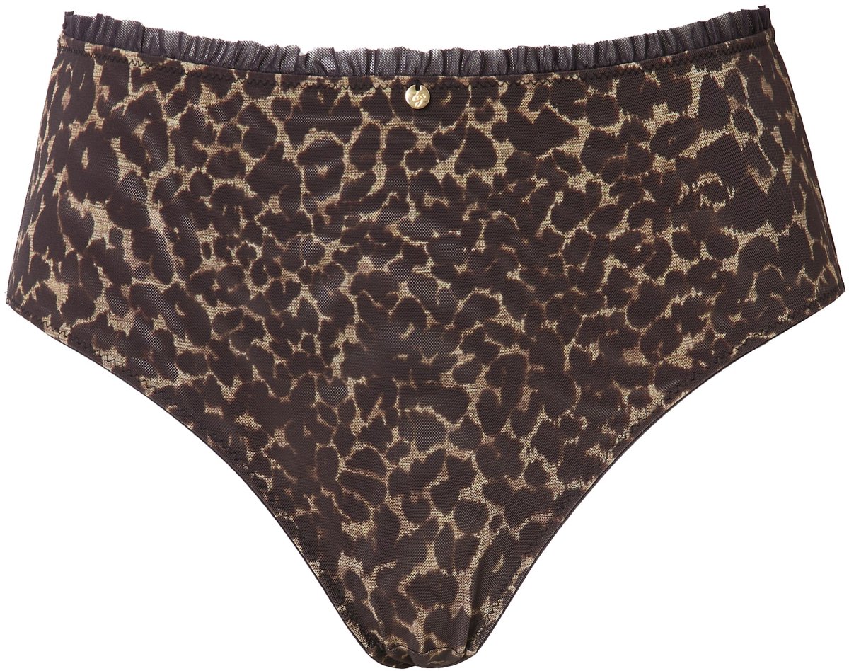 TruYou - Dames - TruYou midislip dierenprint microvezel - Zwart - Maat 54+