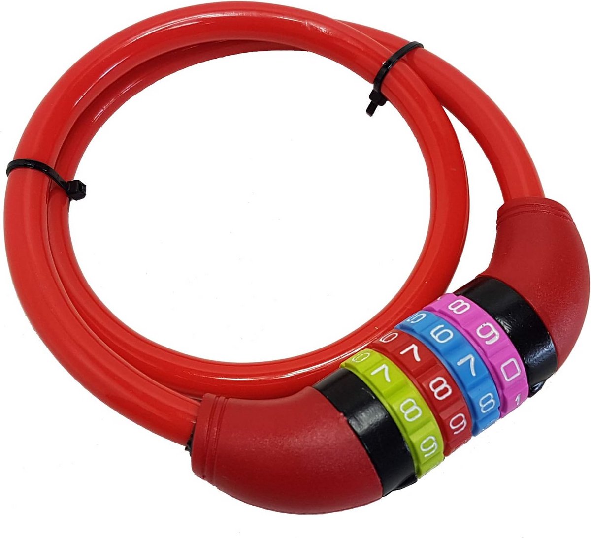 Fiets Kabelslot Combinatie 65 cm PVC Kinderen Rood