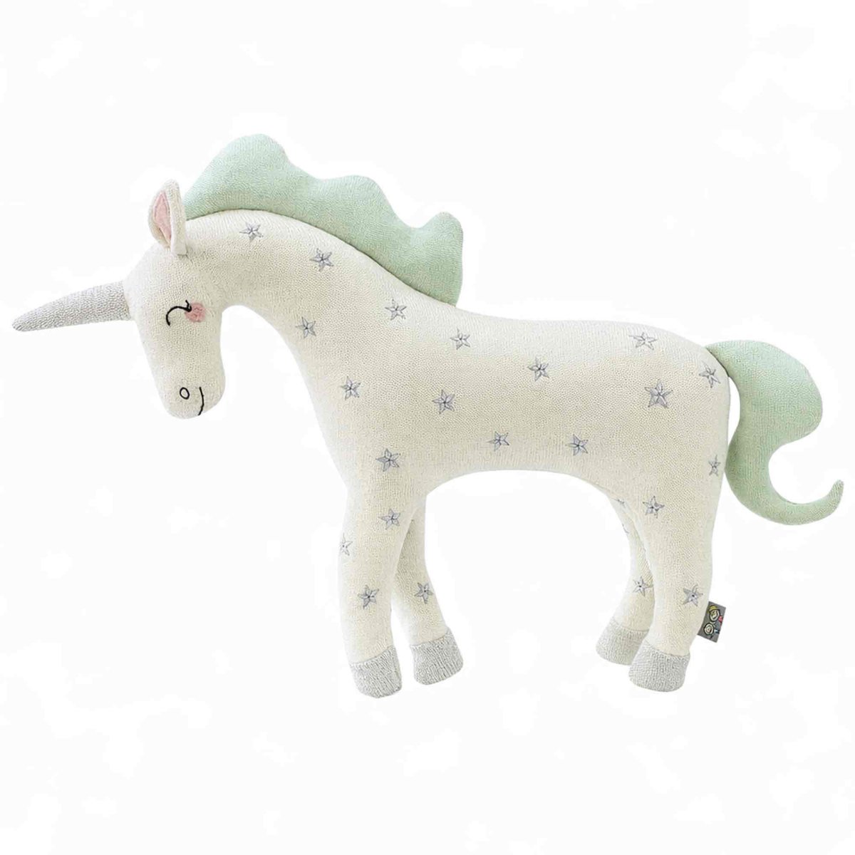 Sevira Kids - Katoenen pluchen eenhoorn knuffel - gebroken wit (ecru)