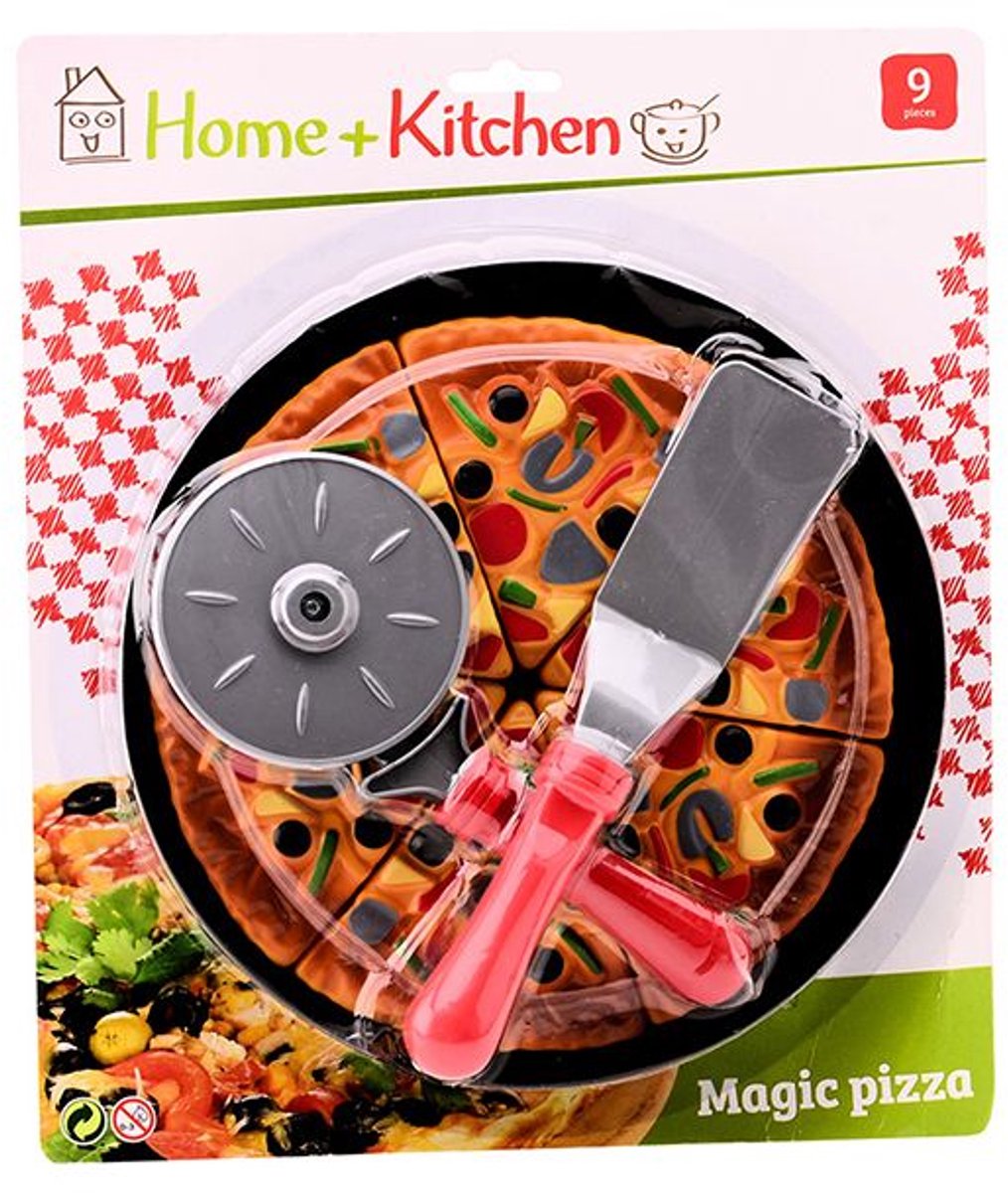 Johntoy Home and kitchen magische pizza - Speelgoedeten en -drinken - Multicolor - Kunststof - Puntjes met klittenband — afbeelding 6