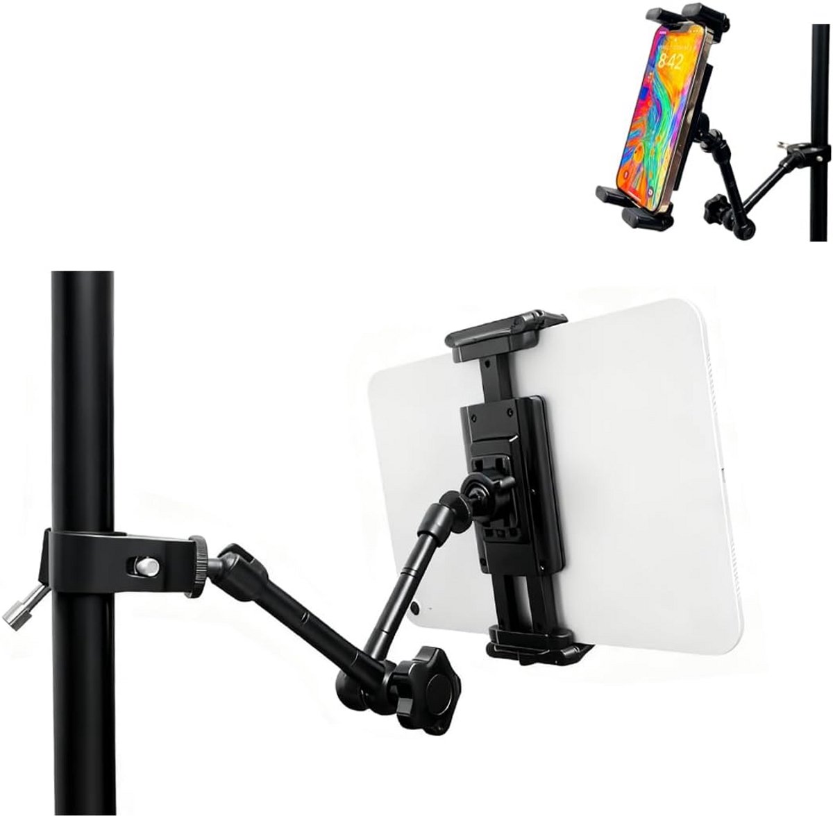 Verstelbare 360° Universele Tablet Houder voor Loopband, Fiets en Rolstoel