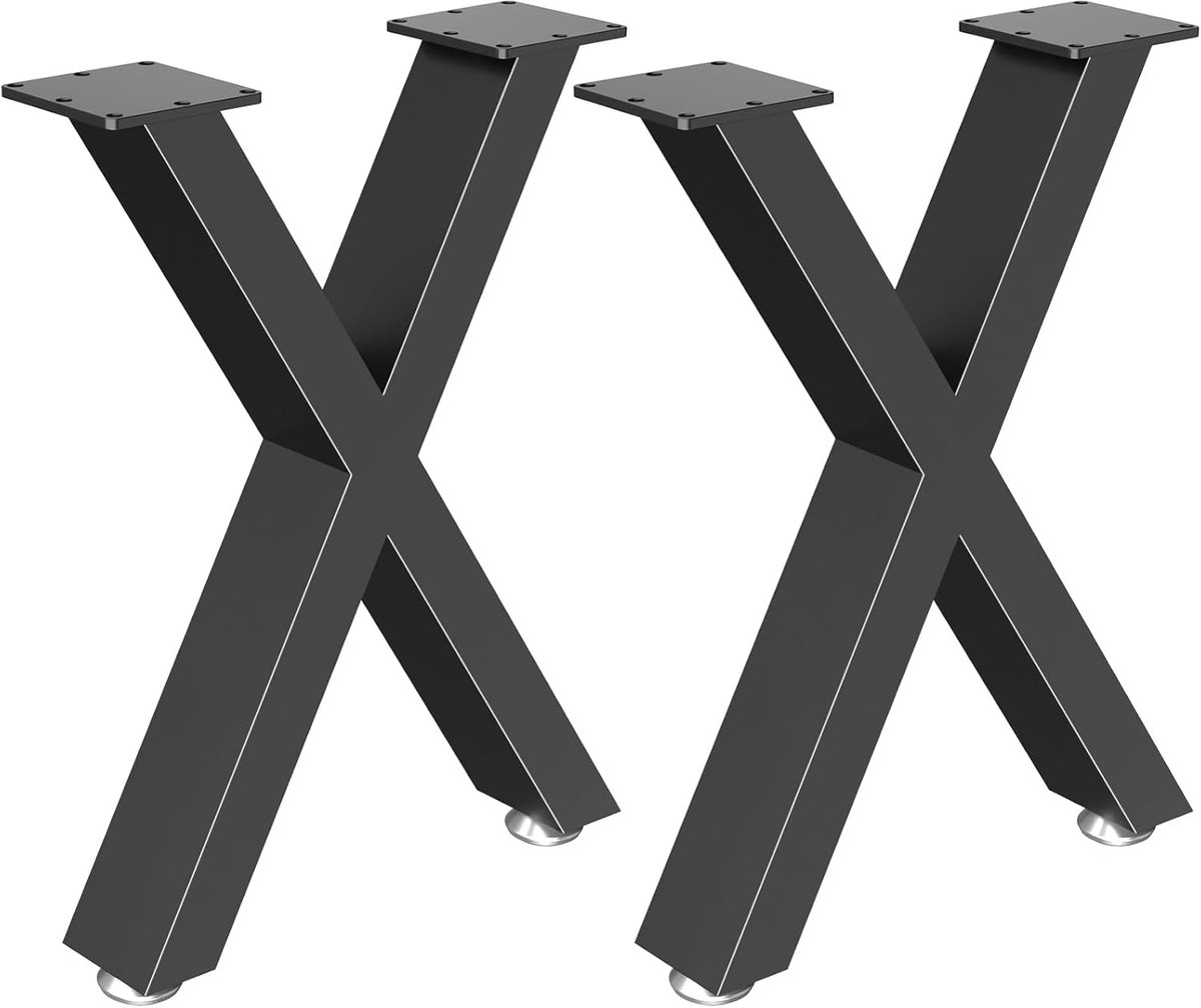 Meubelpoten - bankpoten - stoelpoten - meubelpoten set van 2 - meubelpoten zwart - Tafelpoten van Aluminiumlegering - 42cm - X-type - van Imperatoris