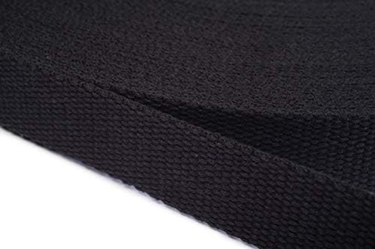 Sterke Katoenen Band Zwart 40mm Breed - 6 Meter Lang