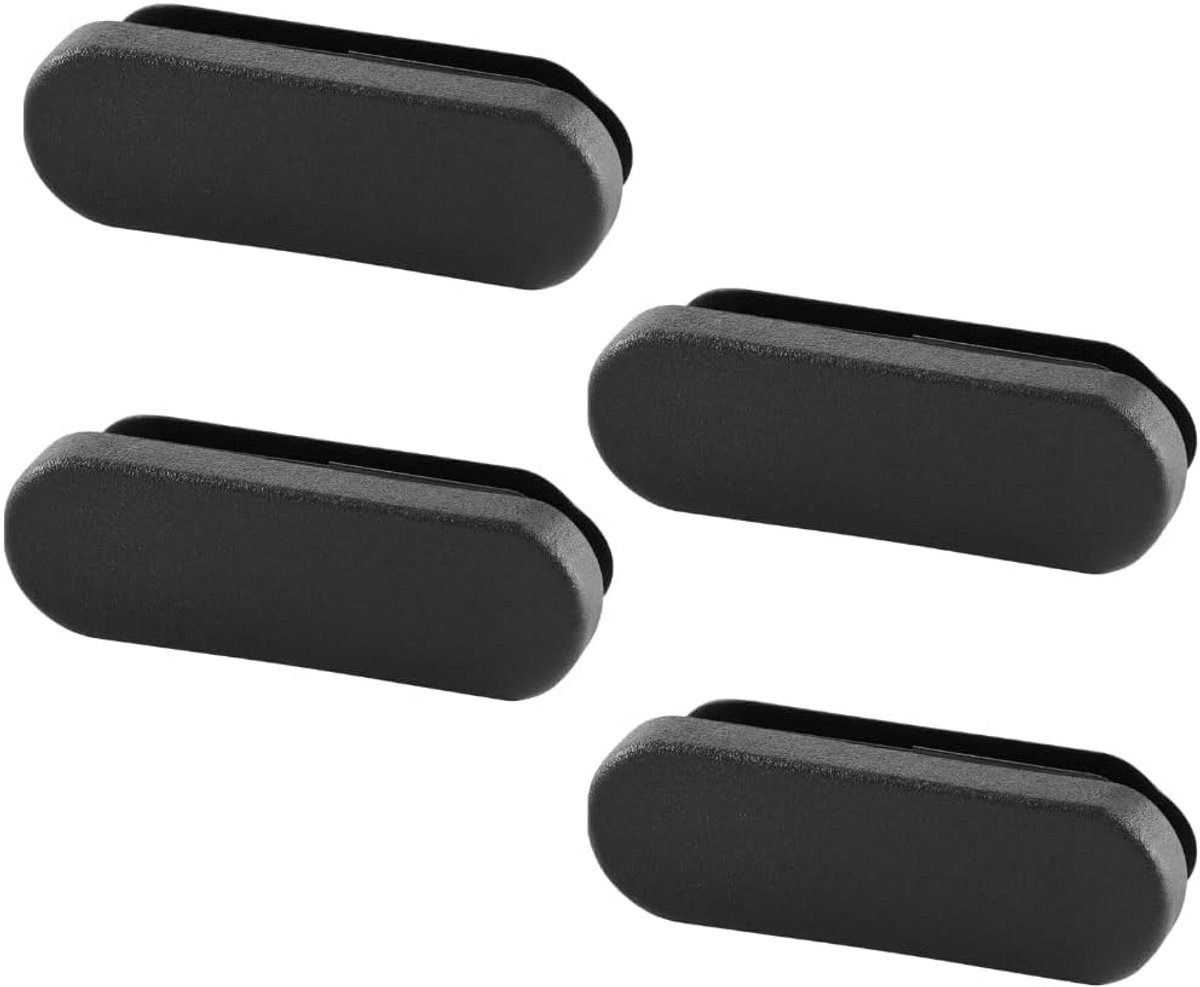 4x Ovale Buisdoppen Zwart voor Ovale Buis (50x15mm) - Lamellenstoppen als Meubelglijders en Eindkappen