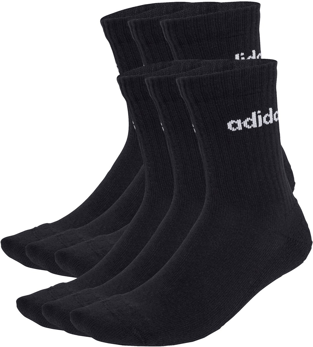 Adidas Linear Crew Sokken 6-pack Zwart