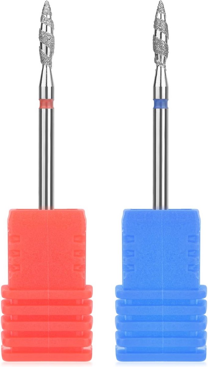 2x Nagelboor Set Diamant Vijlbits Tornado Vlam voor Manicure en Pedicure