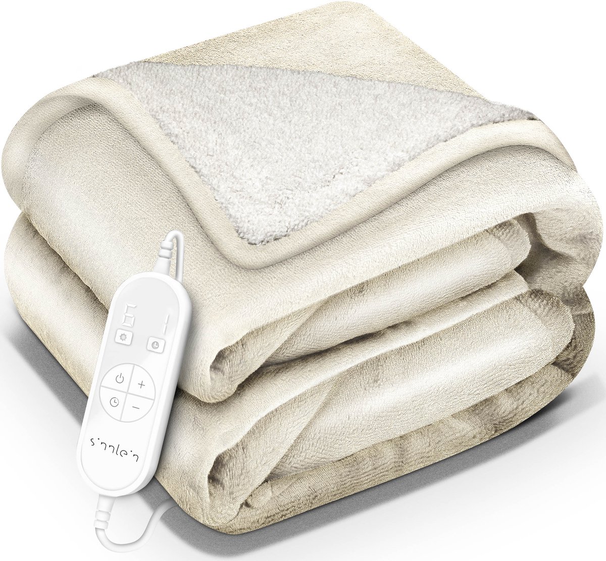 Sinnlein- Elektrische deken met automatische uitschakeling, beige, 160x120 cm, warmtedeken met 9 temperatuurniveaus,...