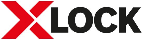 Rood en zwart X-LOCK logo.