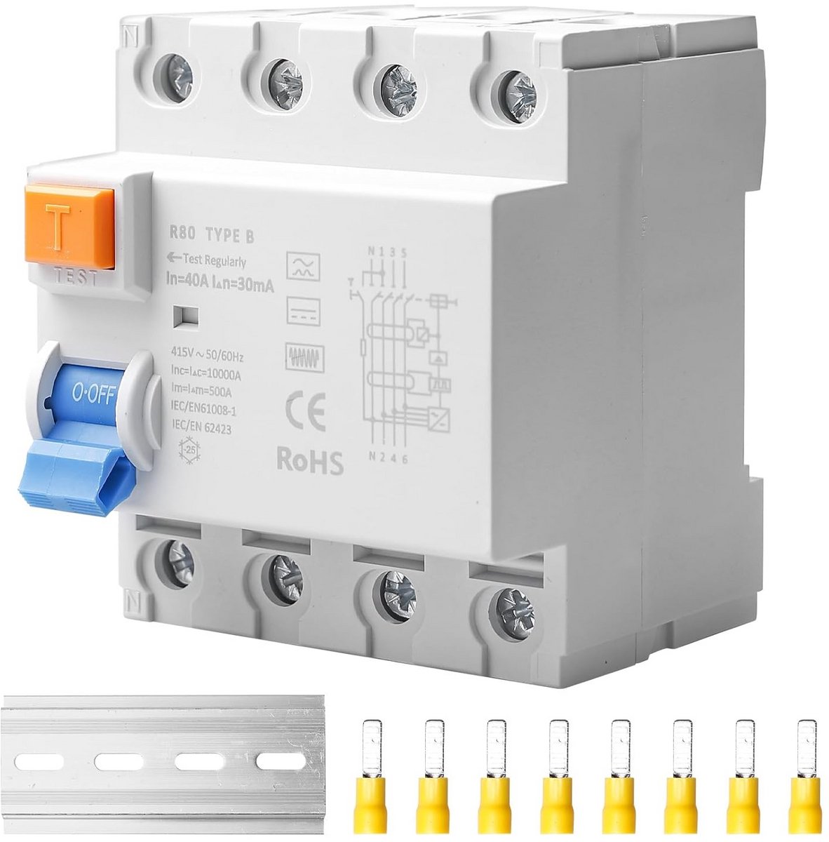 30mA 4-polige Stroomonderbreker Type B 40A voor Elektrische Veiligheid