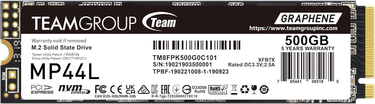 Snelle 500GB M.2 NVMe Gen4 SSD voor Desktop en Laptop