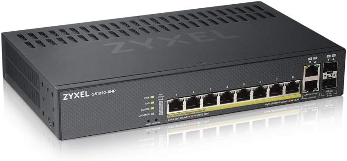 8-Poorts Gigabit PoE+ Switch - Slim Beheerd met 130W Budget