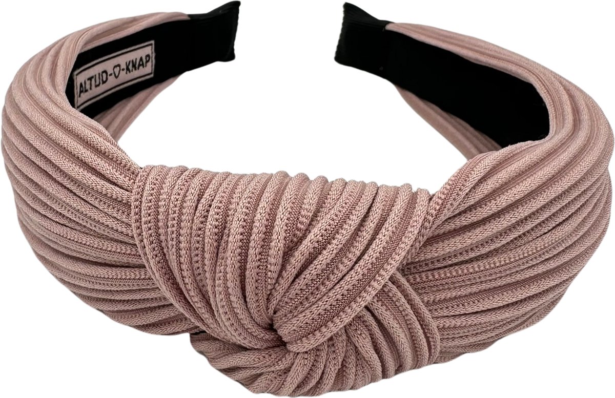 Altijd Knap - Haarband Ribbel Roze - Roze haarband met knoop, gemaakt van zachte ribbelstof