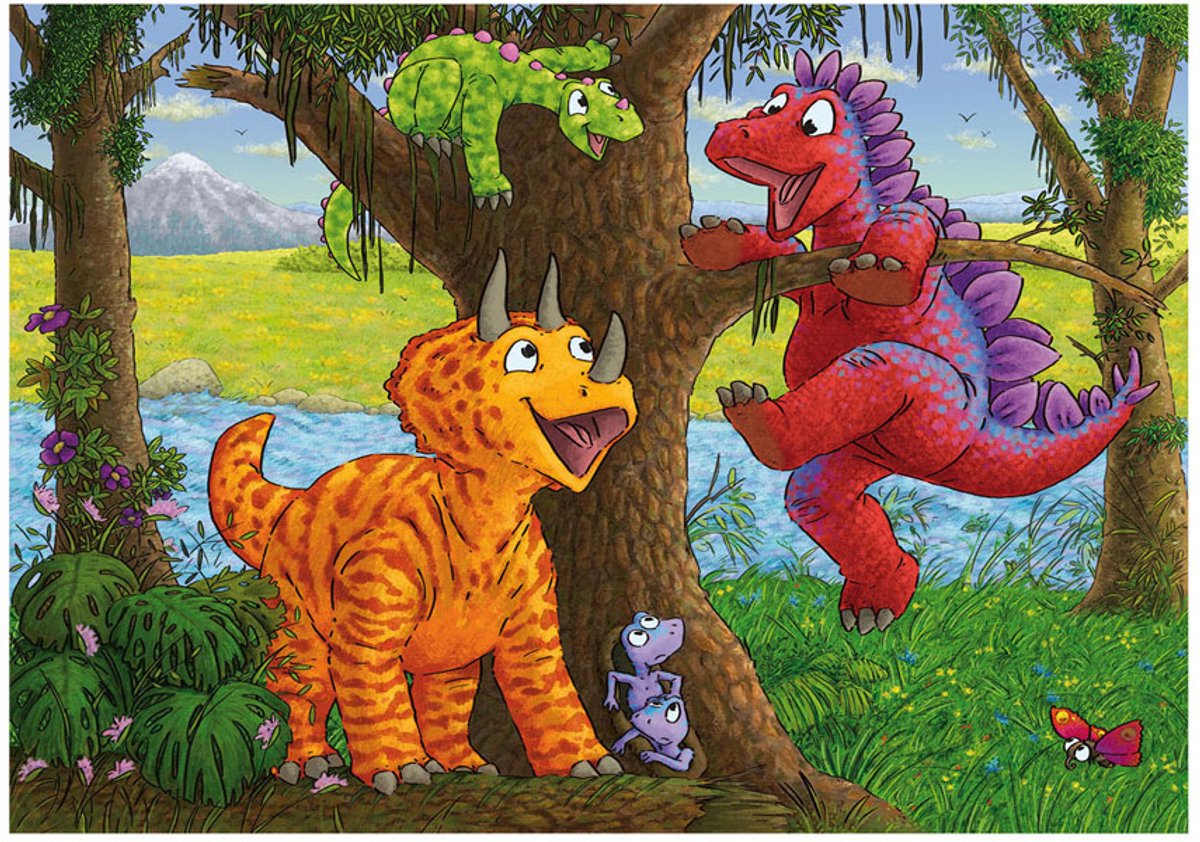 Puzzel 2x24 stukjes Vrolijke Dino AND apos;s — afbeelding 5