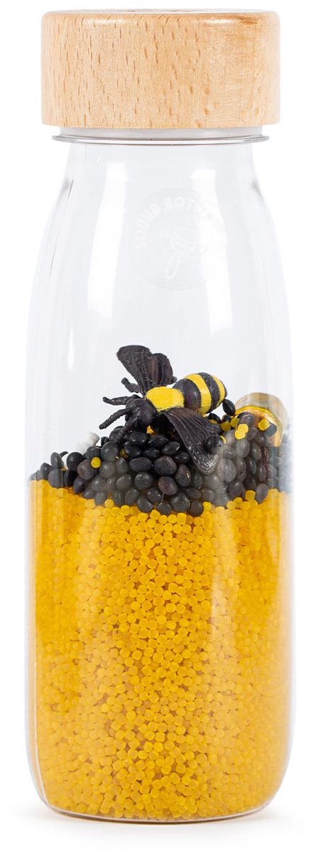 Petit Boum - Babyspeelgoed sensorische fles met geluid - Geel