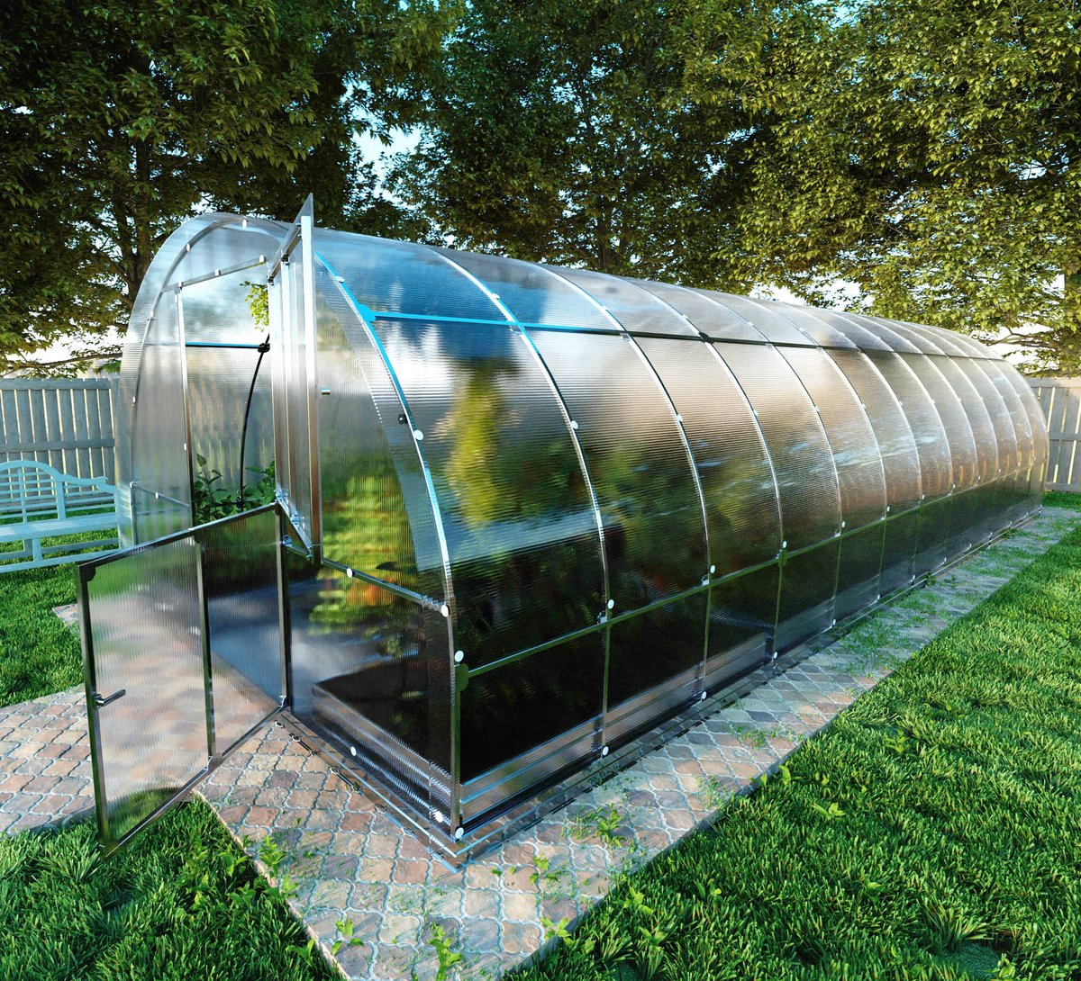 Klasika Serre de jardin en polycarbonate 3x8m 24m² Tube