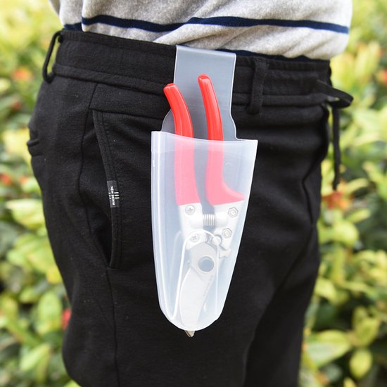 2 Stuks Universele Snoeischaar Holster - Transparante Beschermhoes voor Tuinschaar - Opbergetui voor aan de Riem - Tuingereedschap Accessoires van Merkloos	 — afbeelding 3