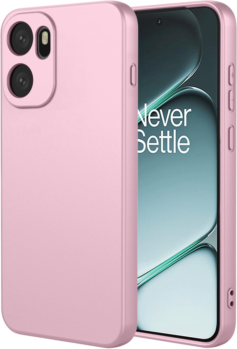 MobyDefend Hoesje - Geschikt voor OnePlus 15R - Matte Siliconen Backcover - Licht Roze