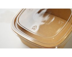 100 Stuks Kartonnen Saladebakjes met deksel - 750 ml Kraft Salade box- saladebakken met deksel - 750cc - bruin bakje - Vierkante saladeschaal met deksel - 750ml - lunchbox - Vierkante Salade - bakje - bakjes met deksel - takeaway bakjes